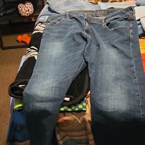 American Eagle Outfitters Women's Dark Blue Skinny Jeans